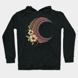 Floral moon chandelier mandala Hoodie